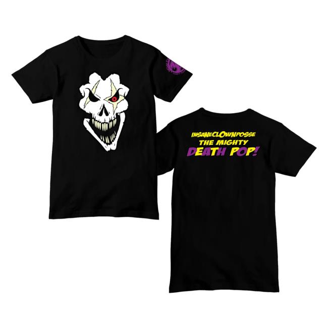 Official Icp Merch Clothing Store Insane Clown Posse The Mighty Death Pop Skull Black Shirt