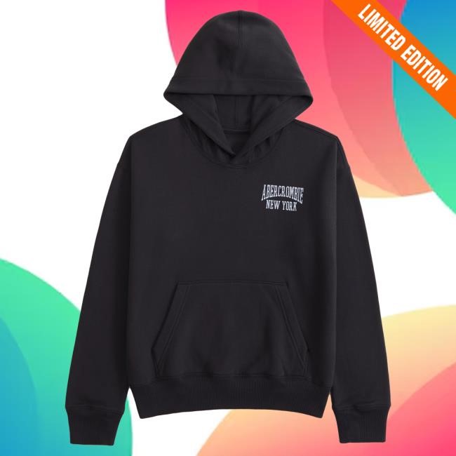 Official Abercrombie And Fitch Apparel Clothing Merch Logo Popover Hoodie Black Abercrombiefitch Store Shop