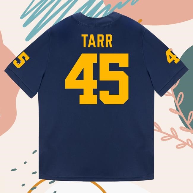 The M Den Michigan Wolverines #45 Greg Tarr Student Athlete Blue Football Jersey Shirt
