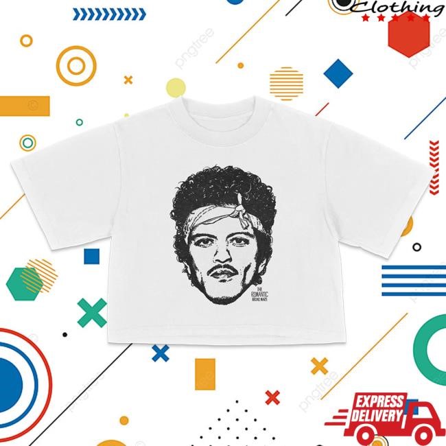 Minimal Print Bruno Mars The Romantic Art Cropped Tee - White