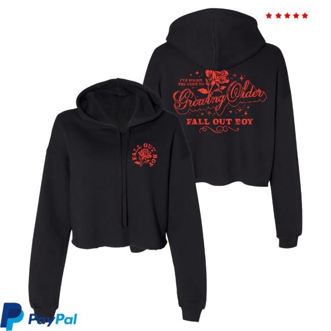 Official Fall Out Boy Merch Store Rose Crop Popover Hoodie FallOutBoy