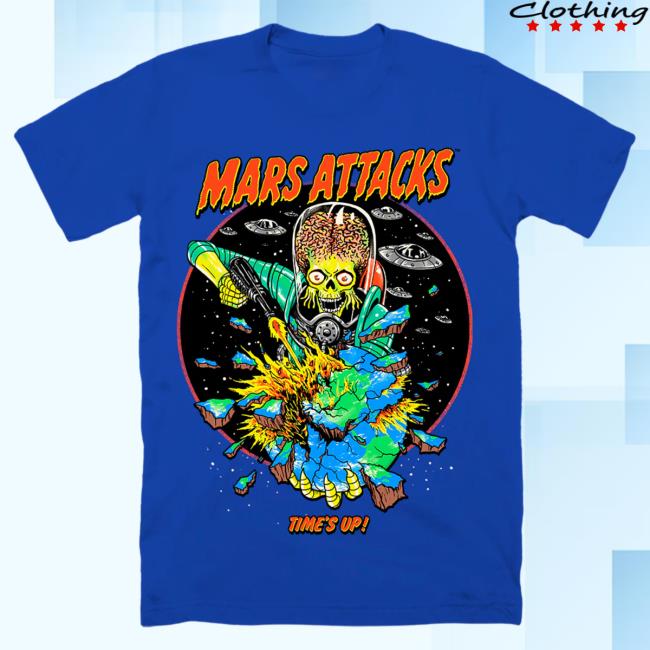 Official Cavity Colors Mars Attacks: Time's Up - New Shirt (Retro Blue)