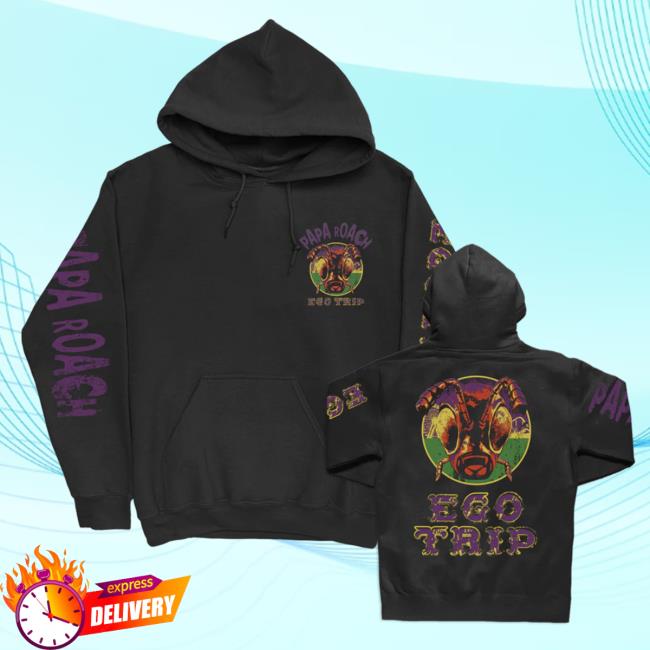 Official Papa Roach Ego Trip Roach Hoodies Black Paparoach