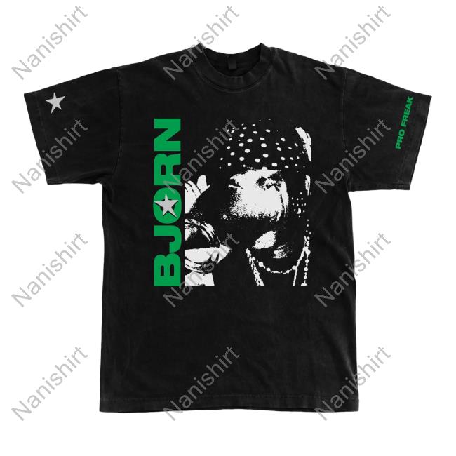 Official Smino Zero Fatigue Merch Bjorn Pro Freak Tee Black Zerofatigue