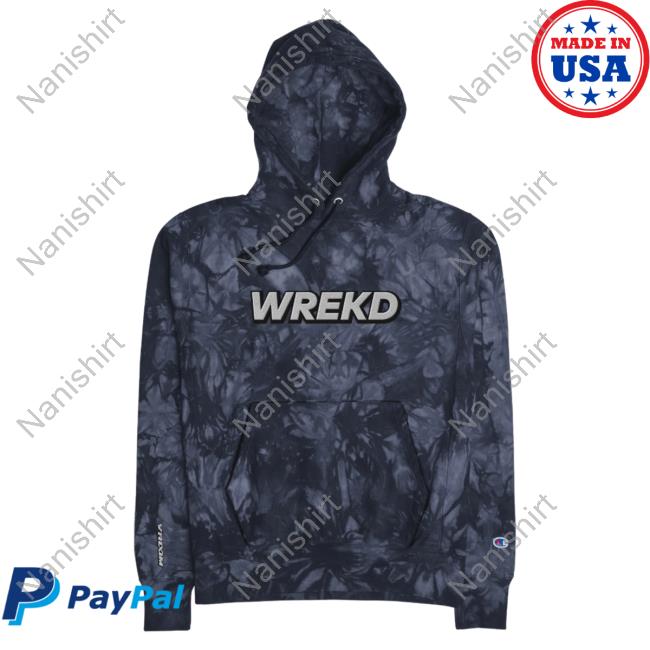 Official Wrekd X Vroom Unisex Champion Tie-Dye Sweatshirts Navy