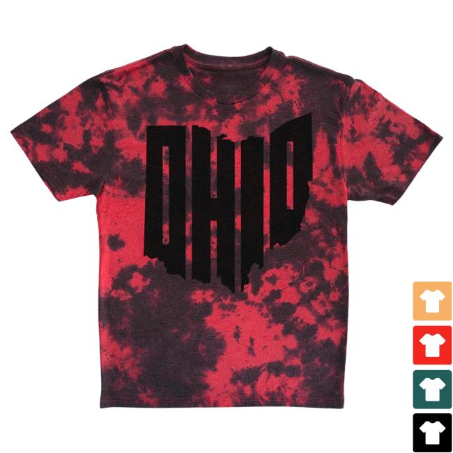 Ohio Clothing Merch Apparel Ohio Heather Red Tie Dye Shirt New Black Tie-Dye Ohioclothing