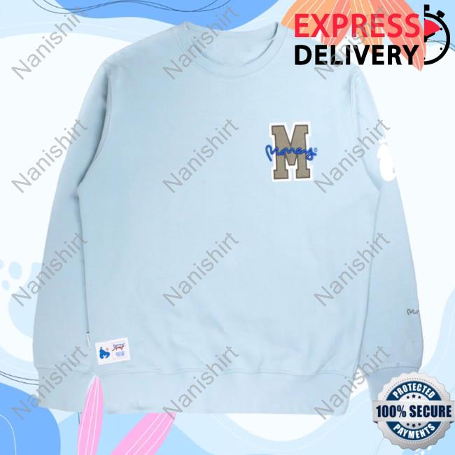 Official Money Clothing Big M Crew Crew neck Sweatshirt Light Blue