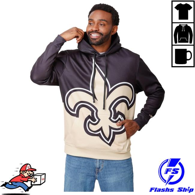 Official Foco Merch Store Shop Foco New Orleans Saints Bold Logo Pullover Hoodie Foco Apparel Clothing
