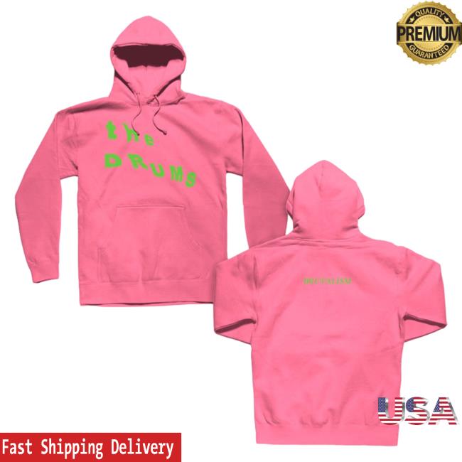 Official Kings Road Merch Store The Drums Slant Neon Green Logo Attractive Hoodie (Pink)
