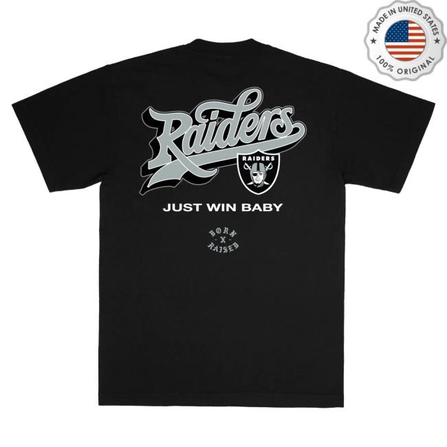 Official Born X Raised + Raiders Pro Script Tees: Black NFL 2025 Kickoff