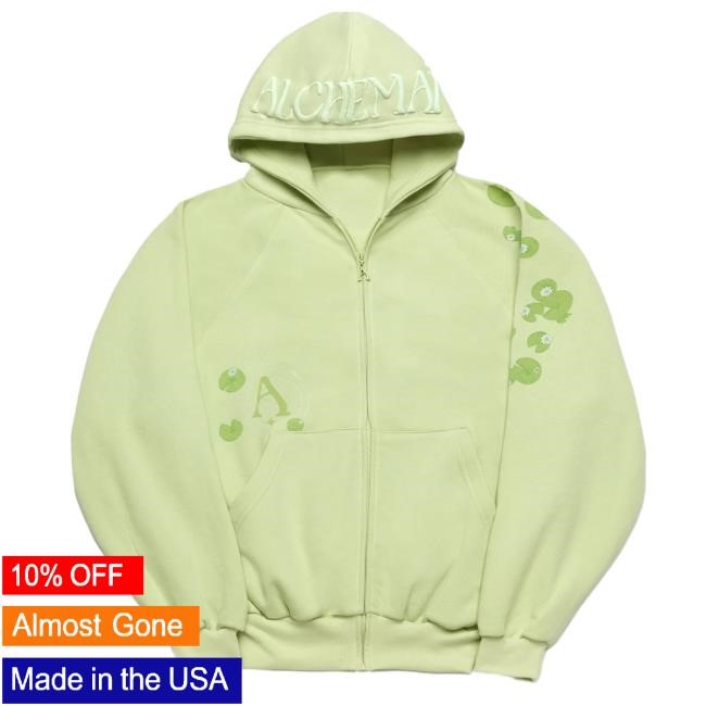 Official Alchemai Lily Pad Lotus Zip Hoody