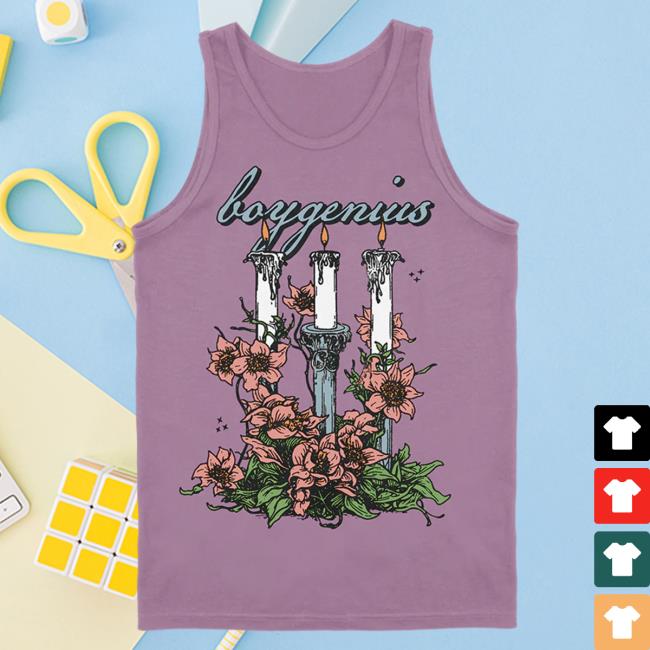 Official Boygenius Store Merch Shop Boy Genius 3 Candles Tank Top Tshirt Xboygeniusx