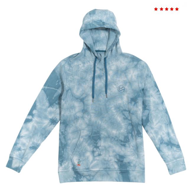 Official Wolf And Badger Clothing Baja Trip Up Blue Tie Dye Helsinki Crew neck Sweatshirt Wolfandbadger