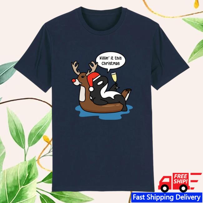 Alleverythingdolphin Merch Christmas Orca Hooded Sweatshirt