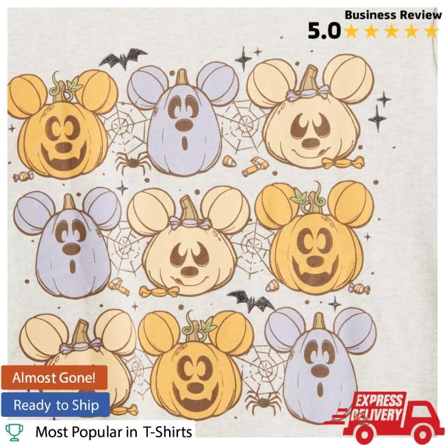 Official Disney Shop Mickey Mouse Jack-o'-Lantern Shirt for Women Official Disney Store Mickey Mouse Jack-o'-Lantern Tee for Women