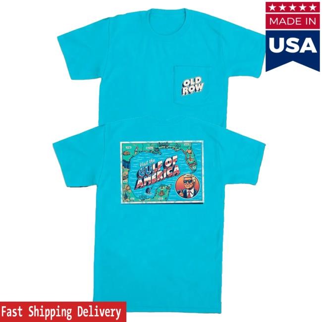 Official Old Row Clothing Store Old Row Gulf Of America Postcard Pocket Shirt New
