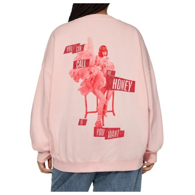 Official Taylor Swift Merch Store Shop You Can Call Me Honey If You Want Pink Crewneck Sweatshirt TaylorSwift