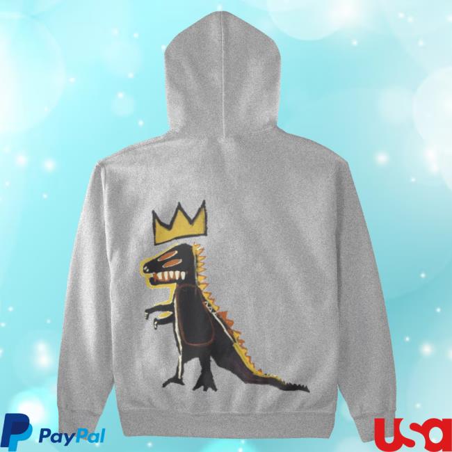 Official The Brant Foundation x Rome Pays Off Jean-Michel Basquiat Pez Dinosaur Sweatshirt Gray BrantFoundation