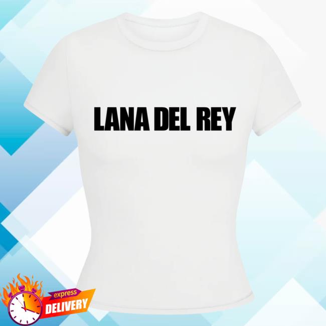 Official Lana Del Rey New Store Shop Merch White Cropped Tees With Lana Del Rey Logo