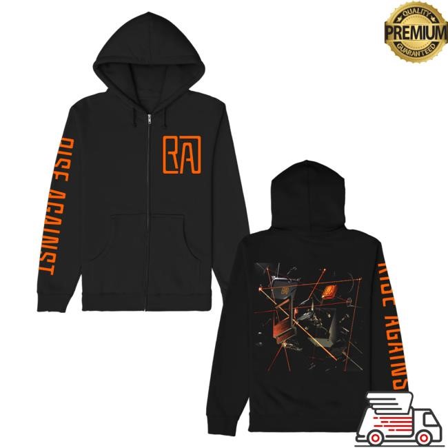Official Rise Against Ricochet Zip Up Attractive Hoodie (Black)