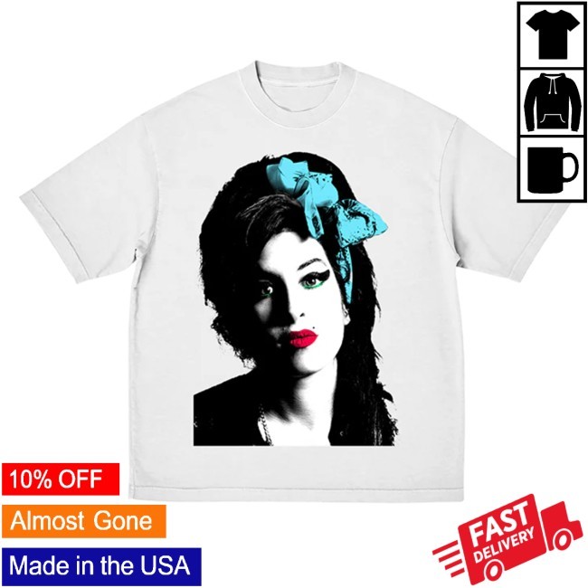 White Amy Portrait Shirt - Amy Winehouse