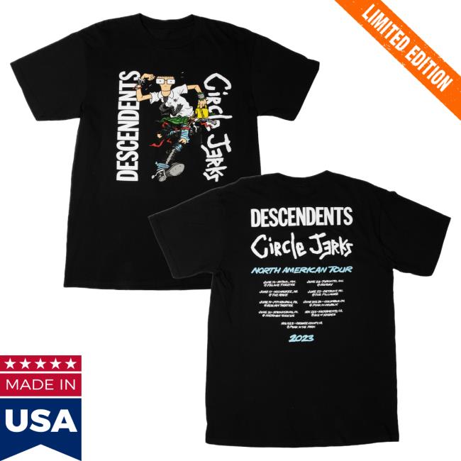 Official Kings Road Merch Store Circle Jerks Circle Jerks x Descendents 2023 Tour Hot Shirt (Black) Kings Road Shop CircleJerks