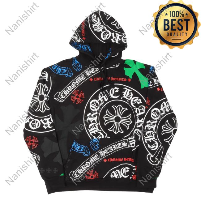 Official Justin Reed Chrome Hearts Stencil Logo Hooded Sweatshirt Black Justinreed
