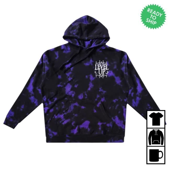 Level Up Merch Level Up Bat Wing Tie Dye Hoodie