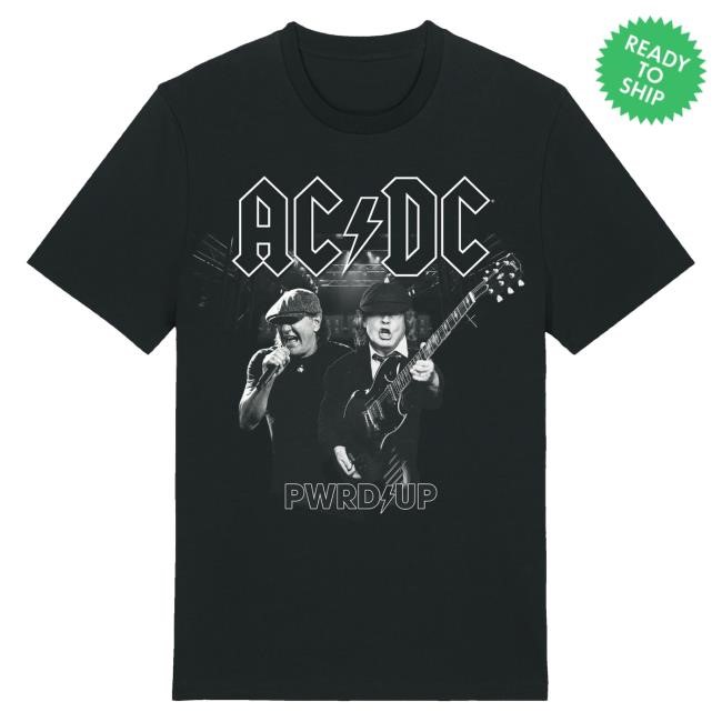 Official Ac Dc Merch Store Ac/Dc B&W Photo 2024 Tour Shirt Ac Dc Shop Acdc Clothing
