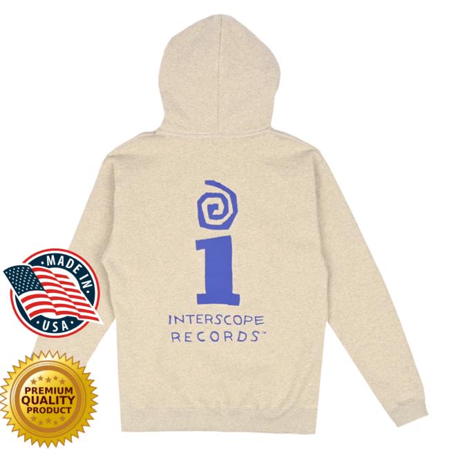 Official Interscope Records Label Hoodies Beige And Blue