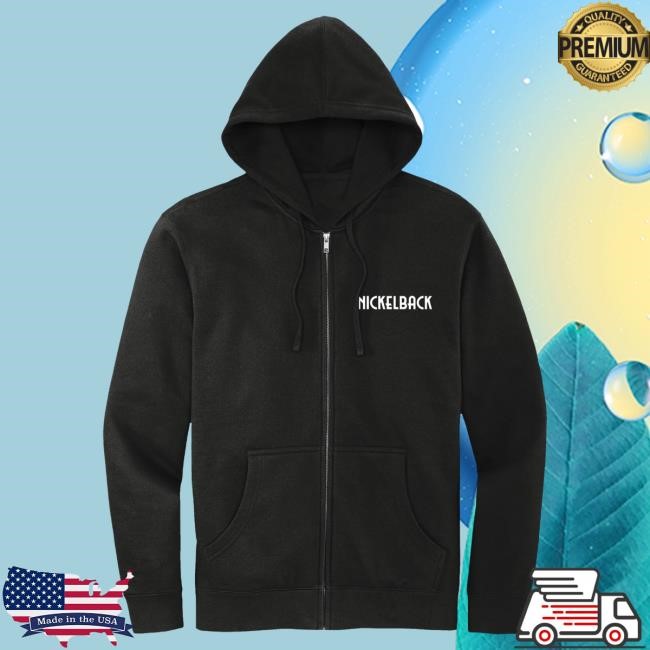 Official Nickelback Merch Nickelback Nickelback Logo Zip Hoody (Embroidered) Nickelback Apparel