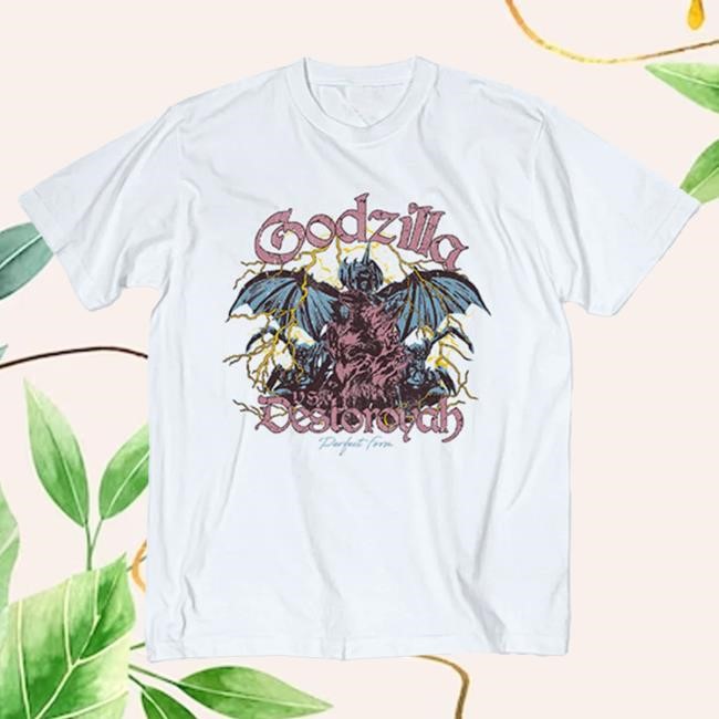 Official Godzilla Merch Store Godzilla vs. Destoroyah 30th Anniversary Scene Illustration Tees 6 (Godzilla & Destoroyah) White