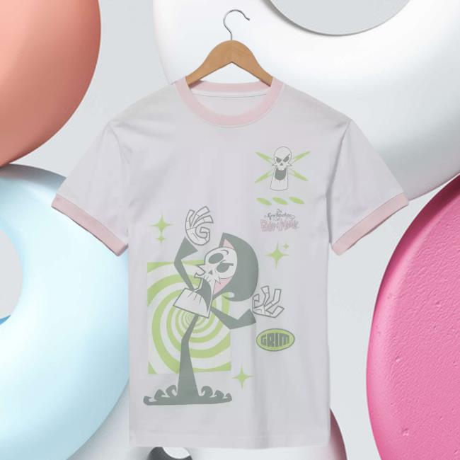 Official Box Lunch Merch Store BoxLunch x Cartoon Network Grim Adventures of Billy and Mandy Grim Tonal Ringer Attractive Shirt Box lunch Clothing Shop