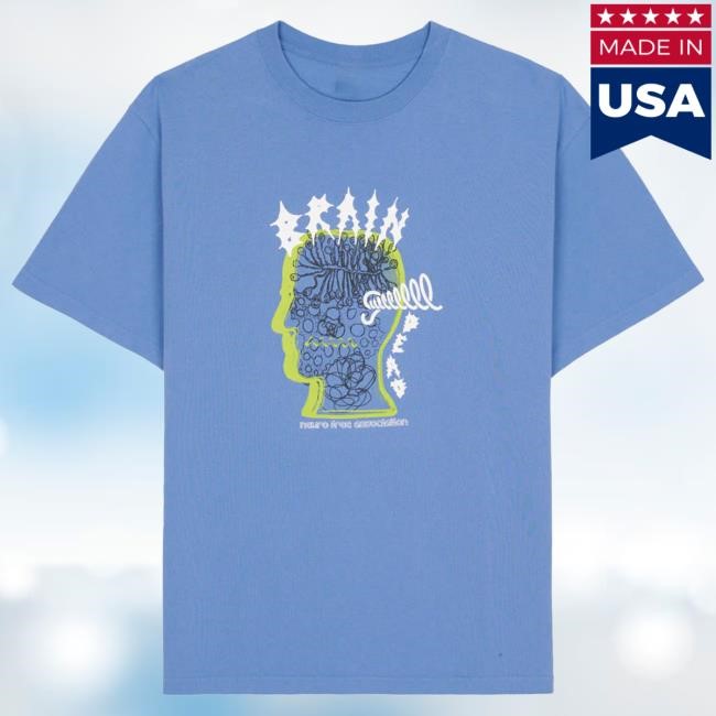Official Brain Dead Merch Shop Brain Dead Ringing Ear Shirts - Blue