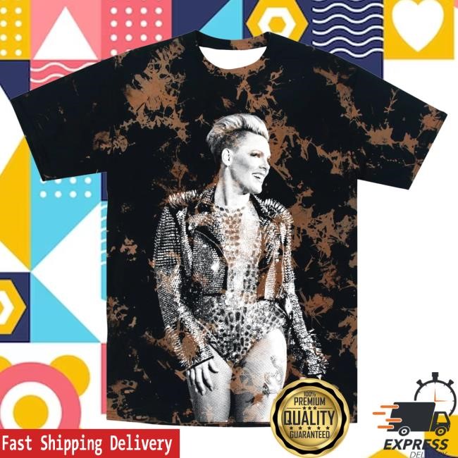 Official P!Nk Alecia Beth Moore TRUSTFALL Bleach Dye Black Popover Shirt