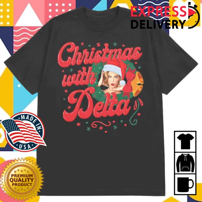 Official Merch Bar Delta Goodrem Christmas With Delta Photo Tees Black MerchBar