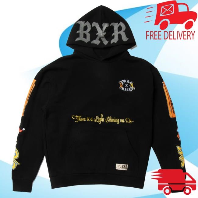 Official Born X Raised BXR Sport: Light Shining Rocker Hoodies: Black BornXRaised