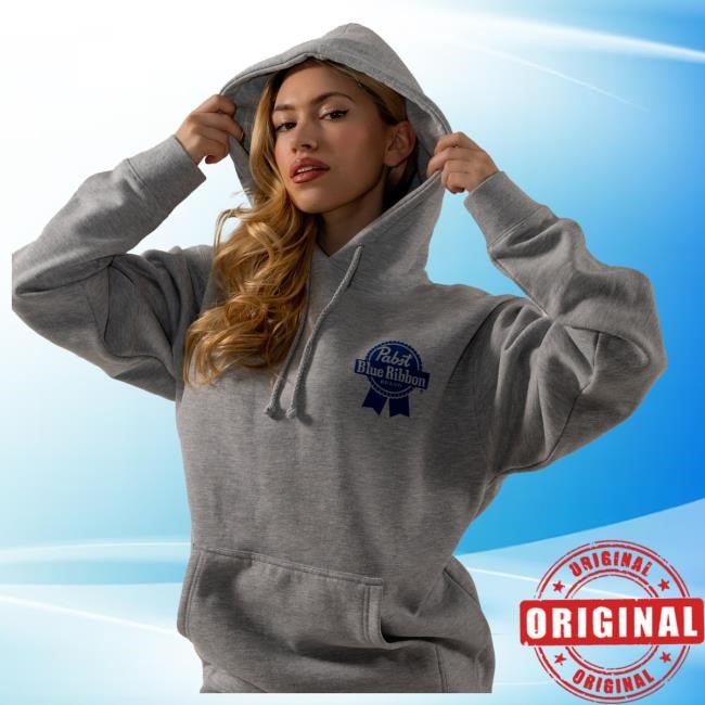 Official Pabst Blue Ribbon Pabst Blue Ribbon Heather Grey Pullover Hoodie