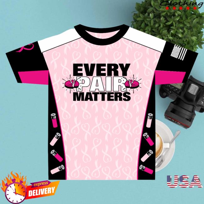 Clay Shootingg Every Pair Matters Sublimated Tees – Breast Cancer Awareness Tees Pink Crew Neck