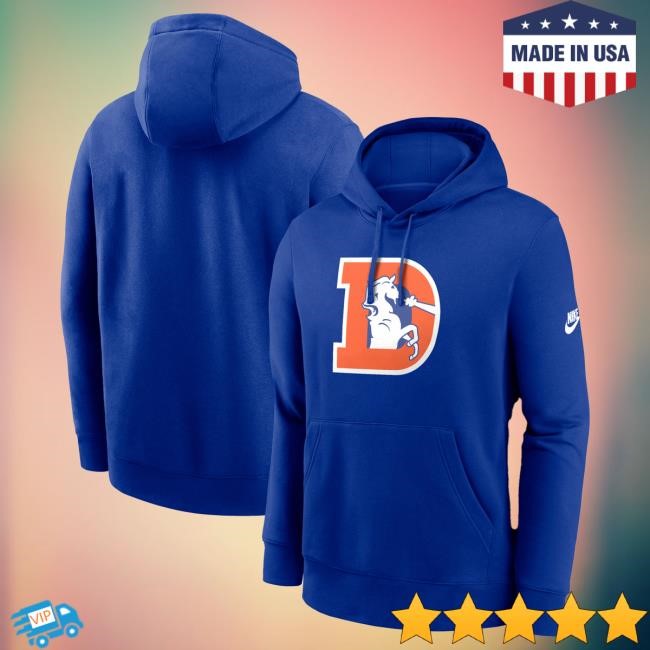 Official Denver Broncos Men's Nike Royal Denver Broncos Club Hooded Sweatshirt DenverBroncos