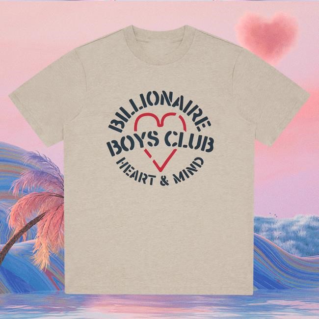 Official Billionaire Boys Club Shop Merch Heart & Mind Stencil Logo Slub Shirt 2024