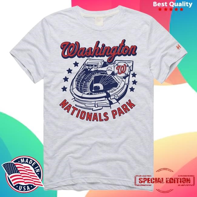 Homage Washington Nationals Ash Park Baseball Short Sleeve Fashion New Shirt | Rally House Official Merch Store – Buy Official MLB T Shirt