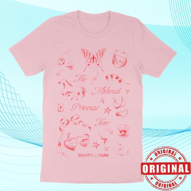 Official Chappell Roan Merch The Midwest Princess Tour Australia 2023 Tee Shirt