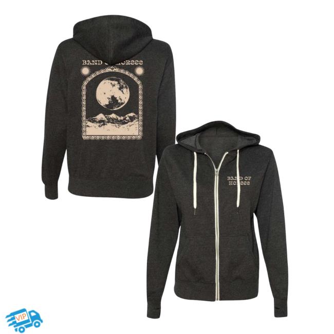 Official Band Of Horses Merch Mountain Moon Zip Up Crewneck BandofHorses