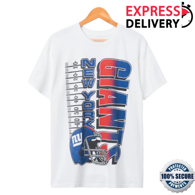 Official Junk Food Apparel Clothing Store Shop Junkfoodclothing New York Giants Helmet Yardage Flea Market T-Shirt