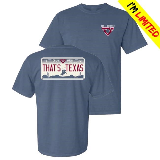 THATS TEXAS Plate New Tee Cody Johnson Music Store
