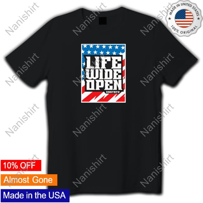 Stars And Stripes Life Wide Open Tee Shirt