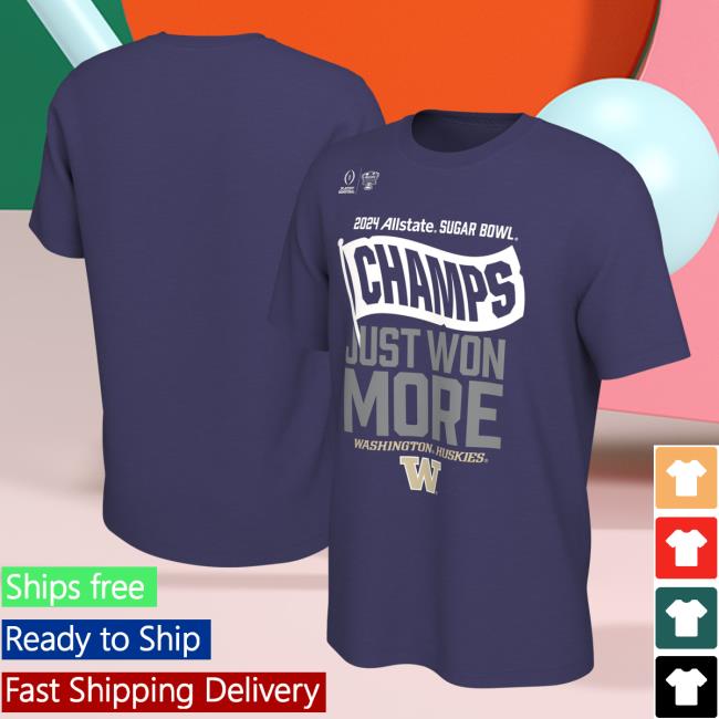 Official Washington Huskies College Football Playoff 2024 Sugar Bowl Champions Locker Room T-Shirt - Purple