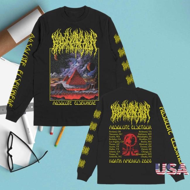 Official Blood Incantation Merch Absolute Elsetour NA 2024 Cover Long Sleeve (Black)
