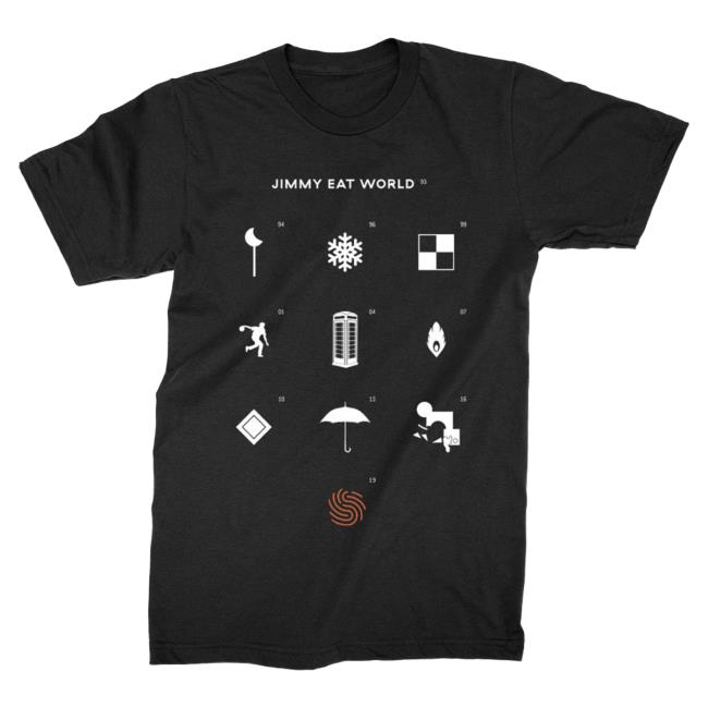 Official Jimmy Eat World Merch Surviving Icons T-Shirts (Black)